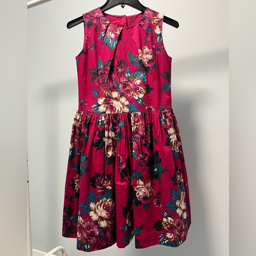 Girls Floral Pink Sleeveless Party Dress